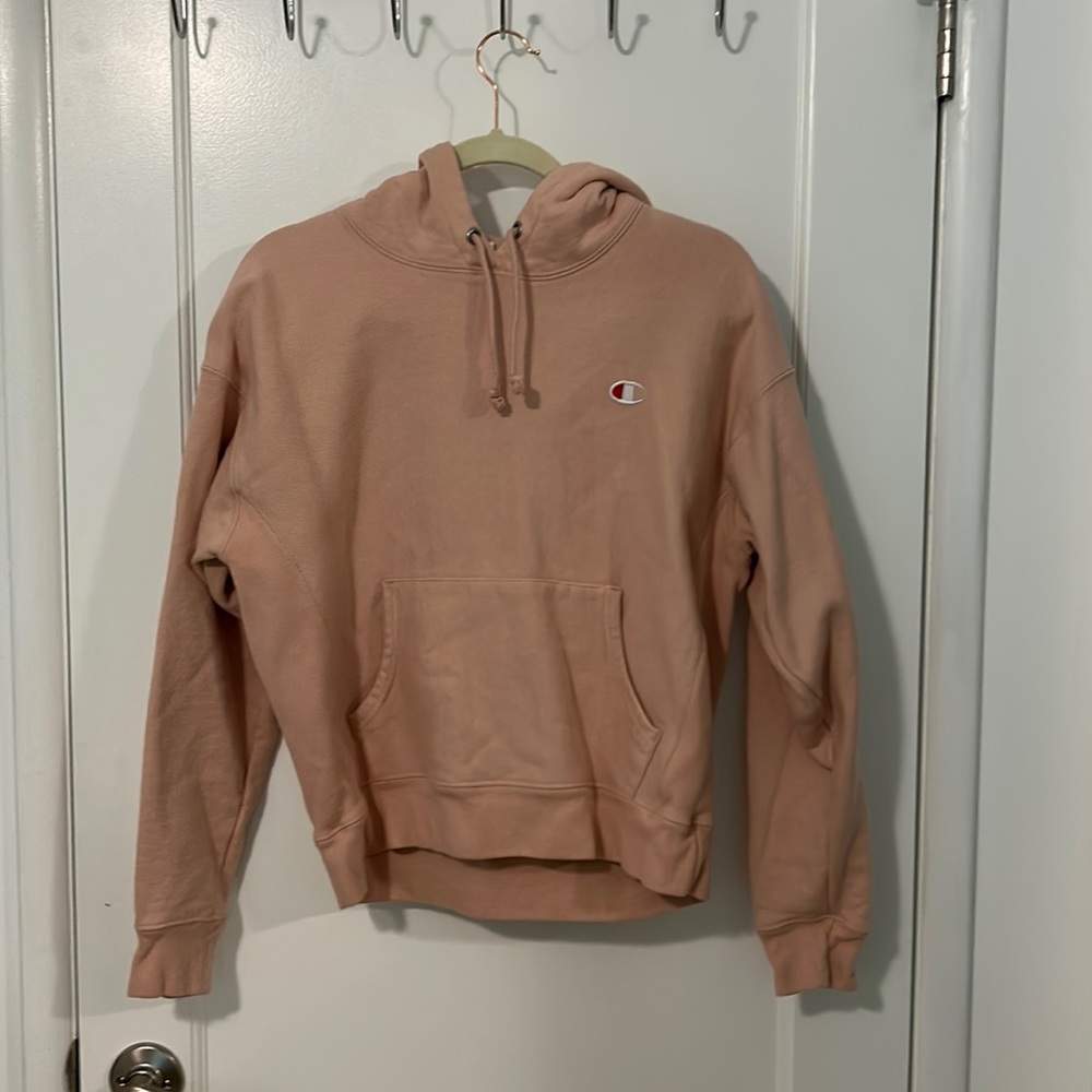 Champion Pink Logo Hoodie Size Large